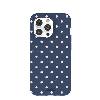 Navy Blue Blush Pop iPhone 14 Pro Case
