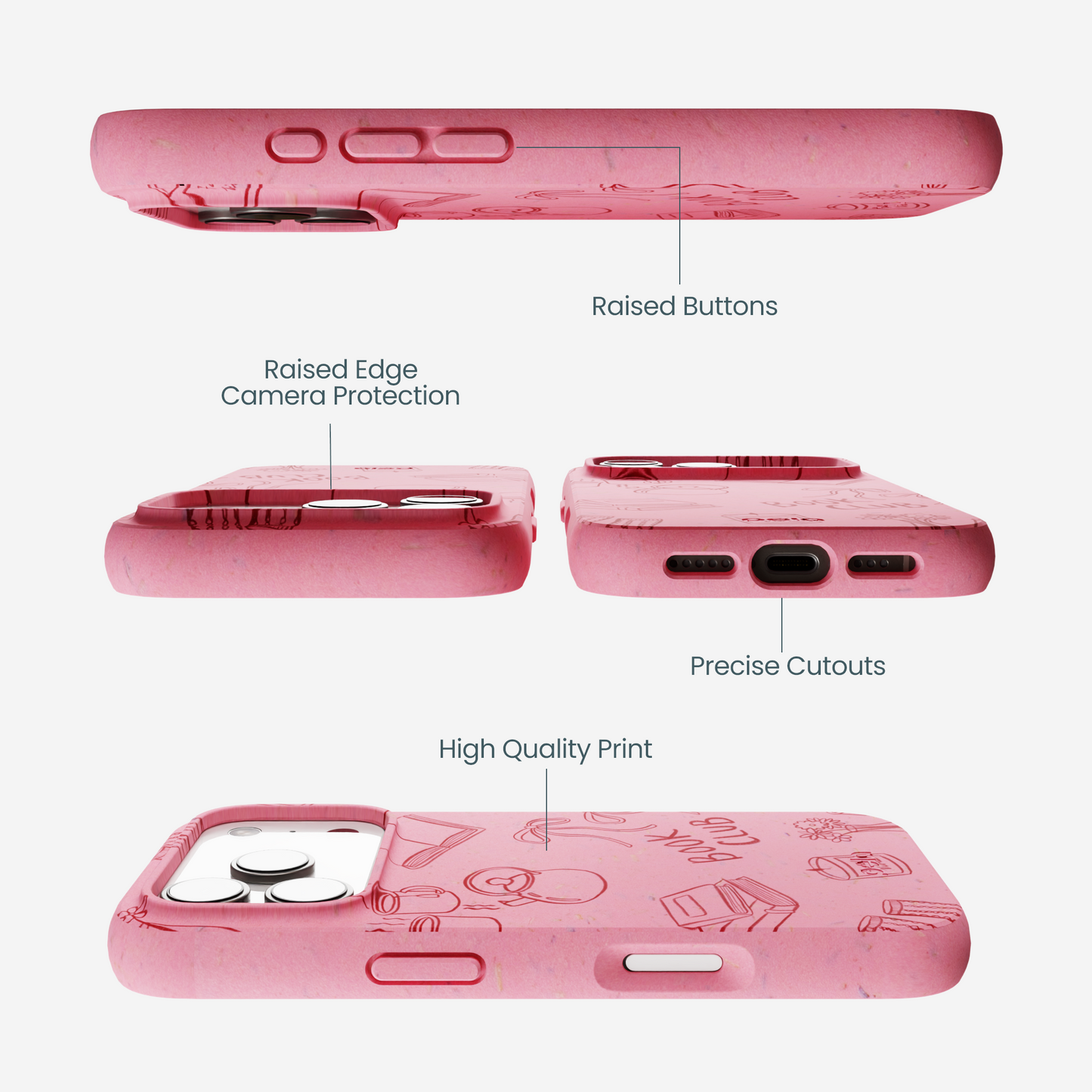 Bubblegum Pink Book Club iPhone 17 Pro Case
