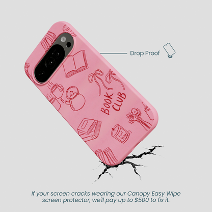 Bubblegum Pink Book Club Google Pixel 10/10 Pro Case