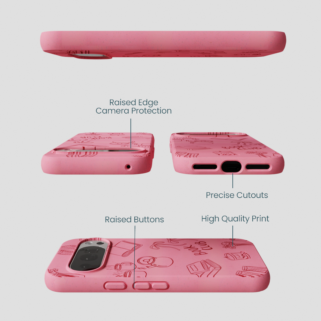 Bubblegum Pink Book Club Google Pixel 10/10 Pro Case