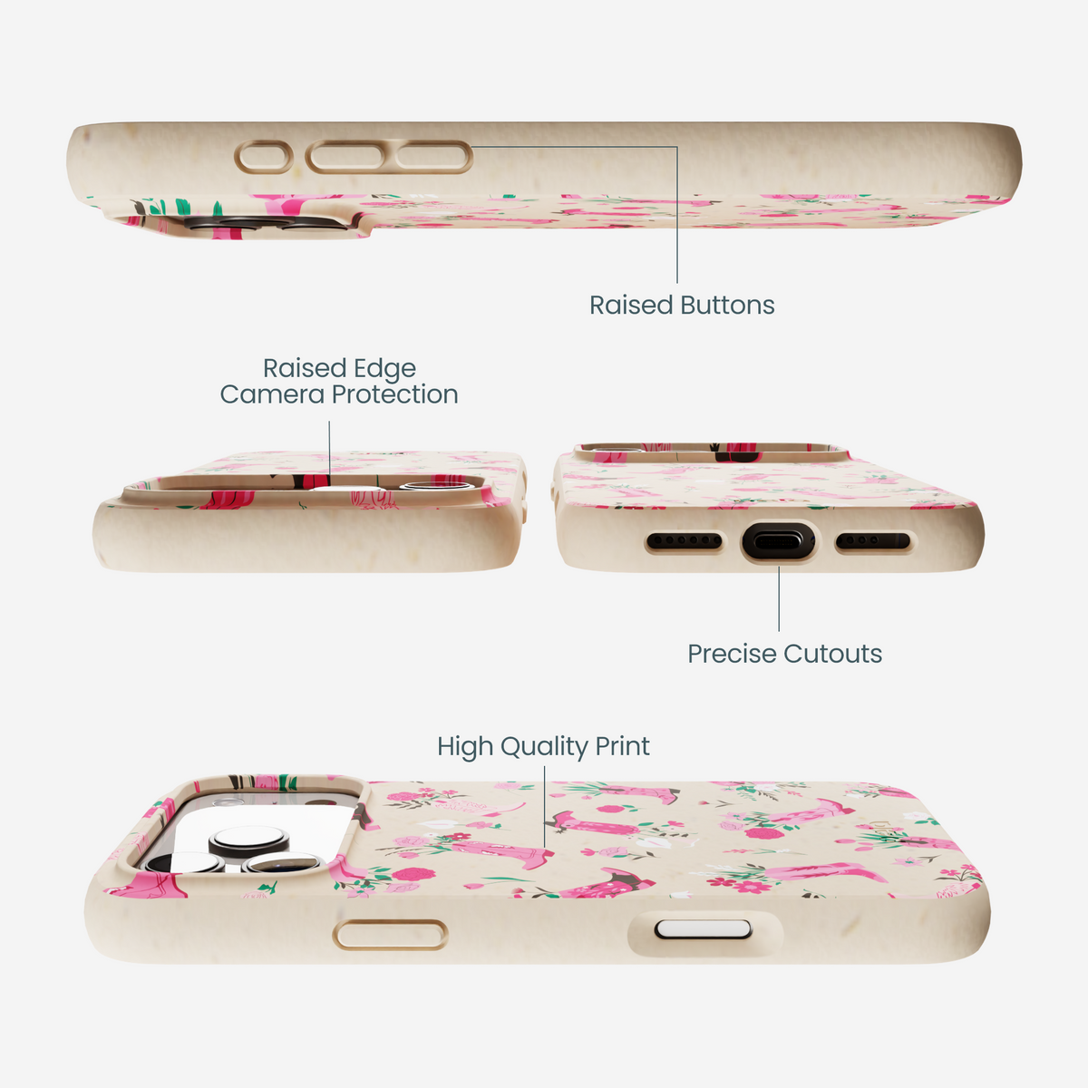 Seashell Boots N Flowers iPhone 17 Pro Max Case
