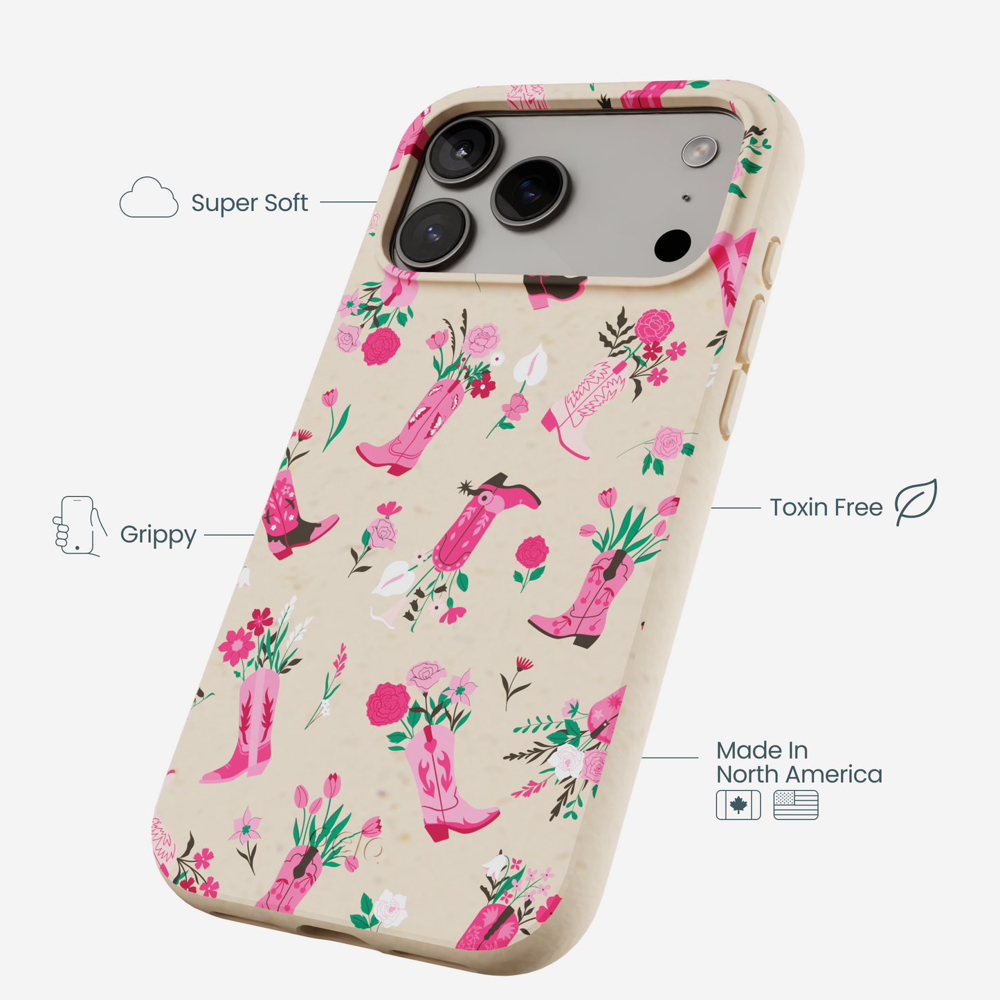 Seashell Boots N Flowers iPhone 17 Pro Max Case