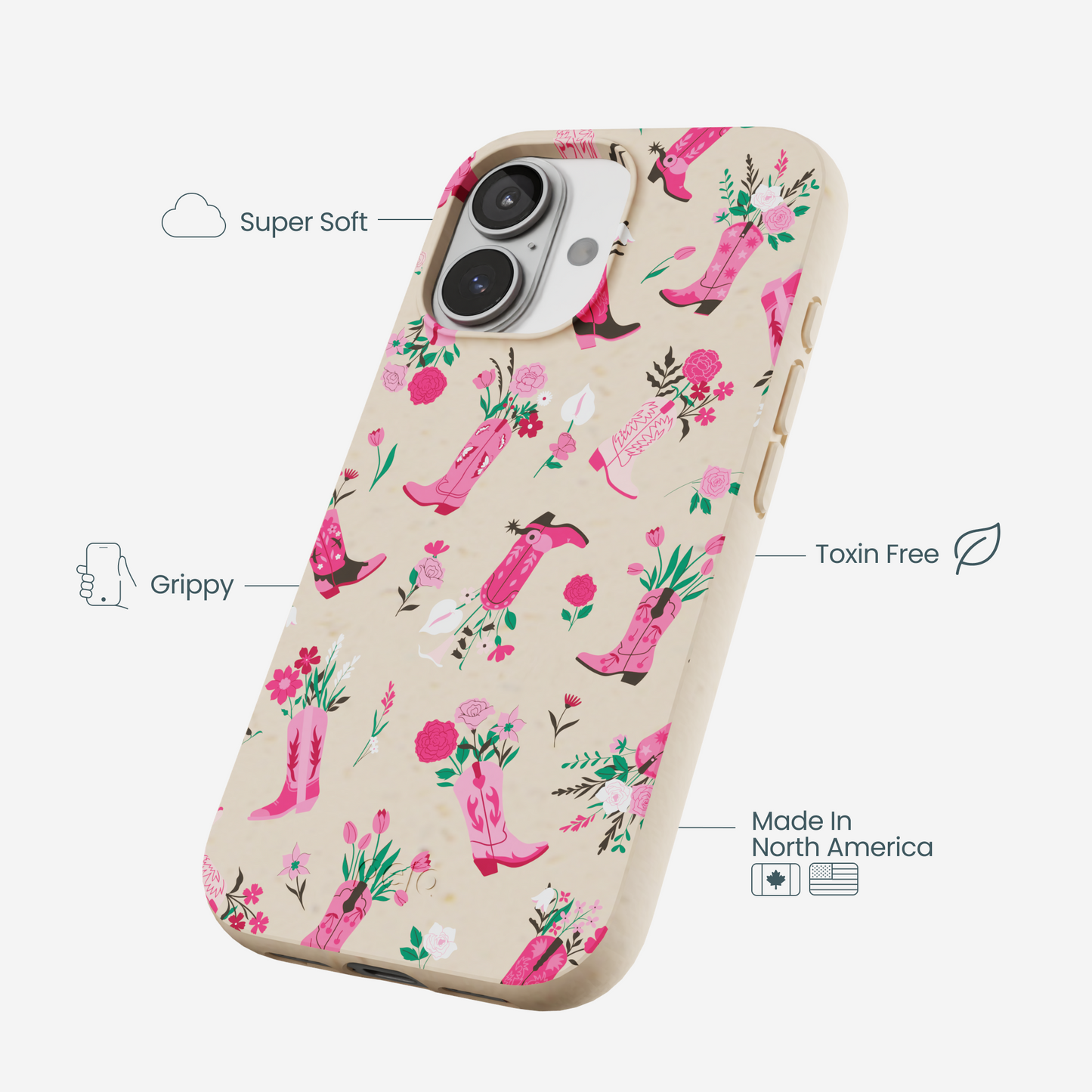 Seashell Boots N Flowers iPhone 17 Case
