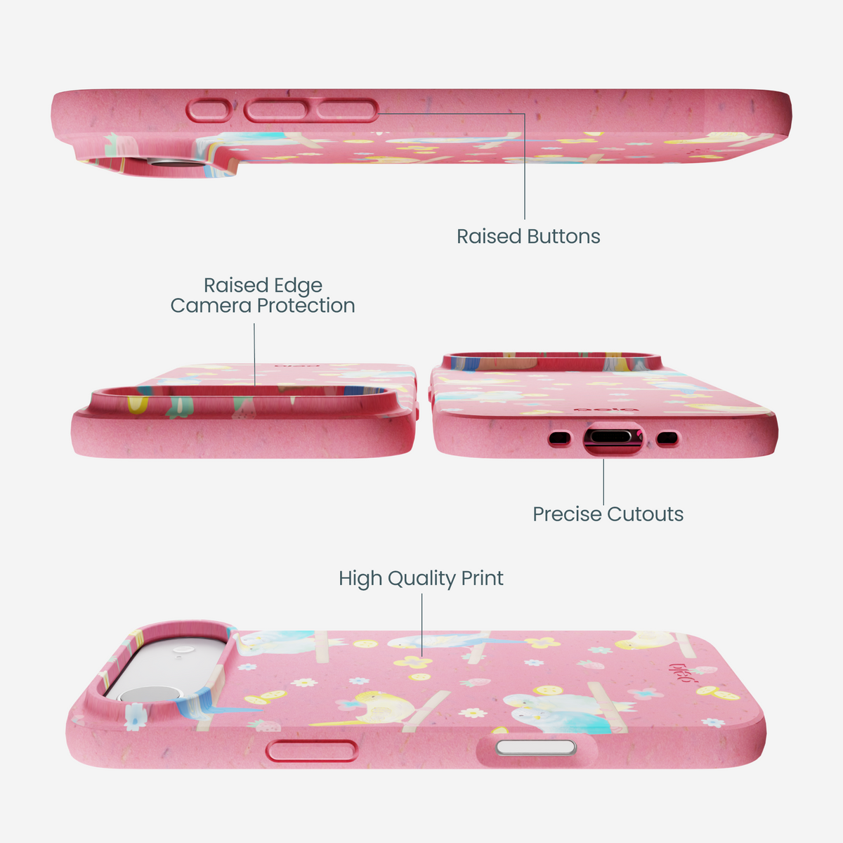 Bubblegum Pink Budgie Daydream iPhone Air Case