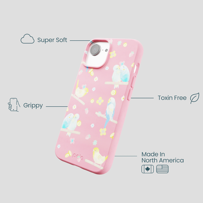 Bubblegum Pink Budgie Daydream iPhone 16e/17e Case