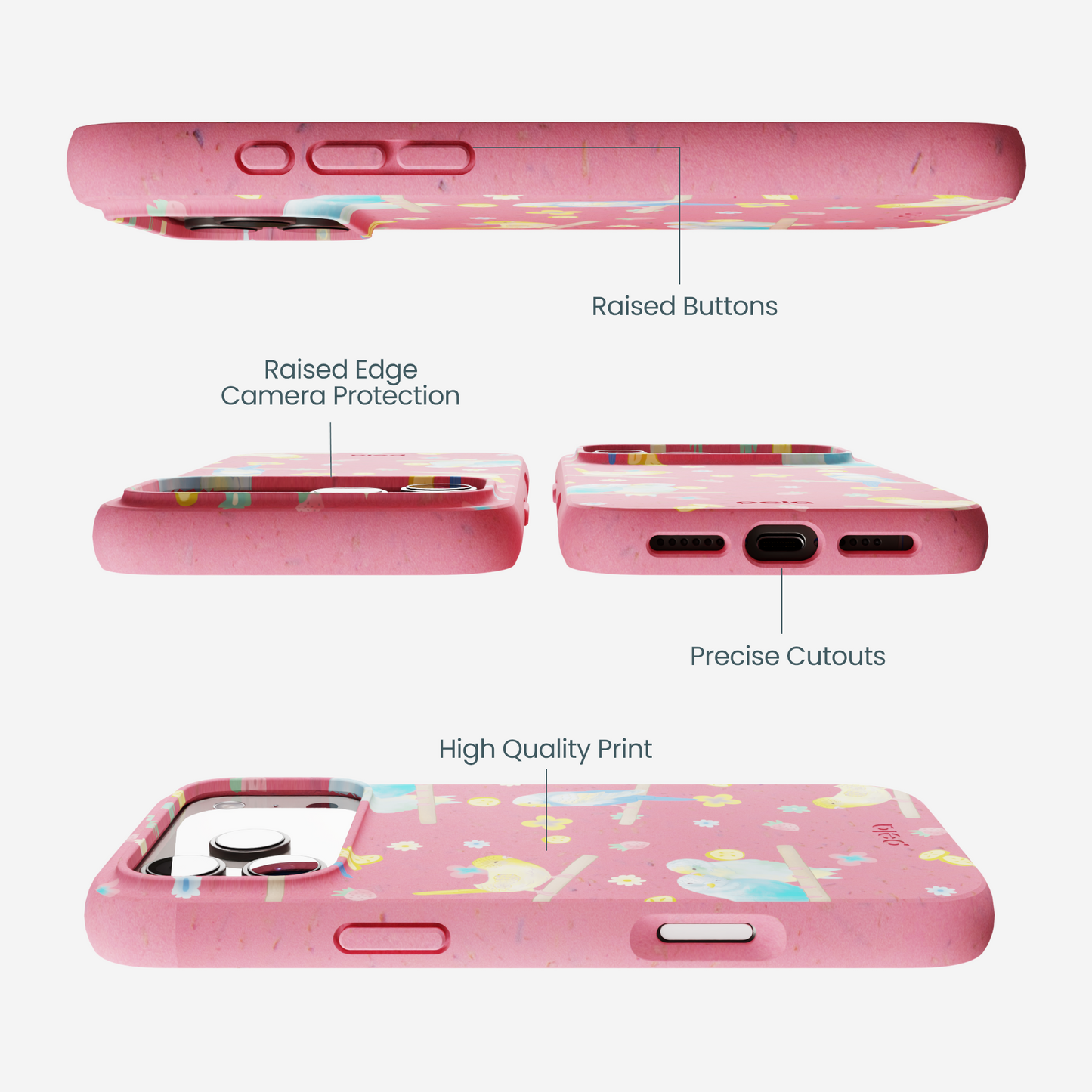 Bubblegum Pink Budgie Daydream iPhone 17 Pro Max Case