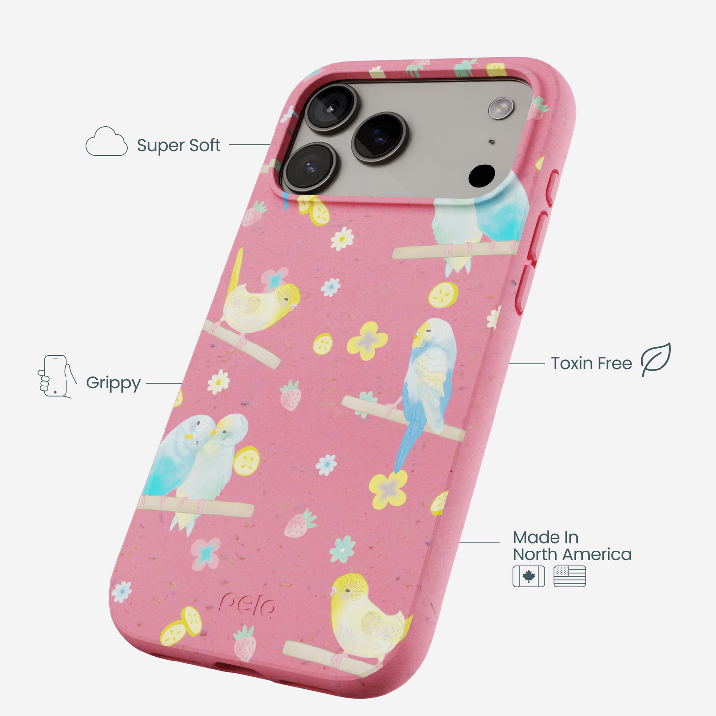 Bubblegum Pink Budgie Daydream iPhone 17 Pro Max Case