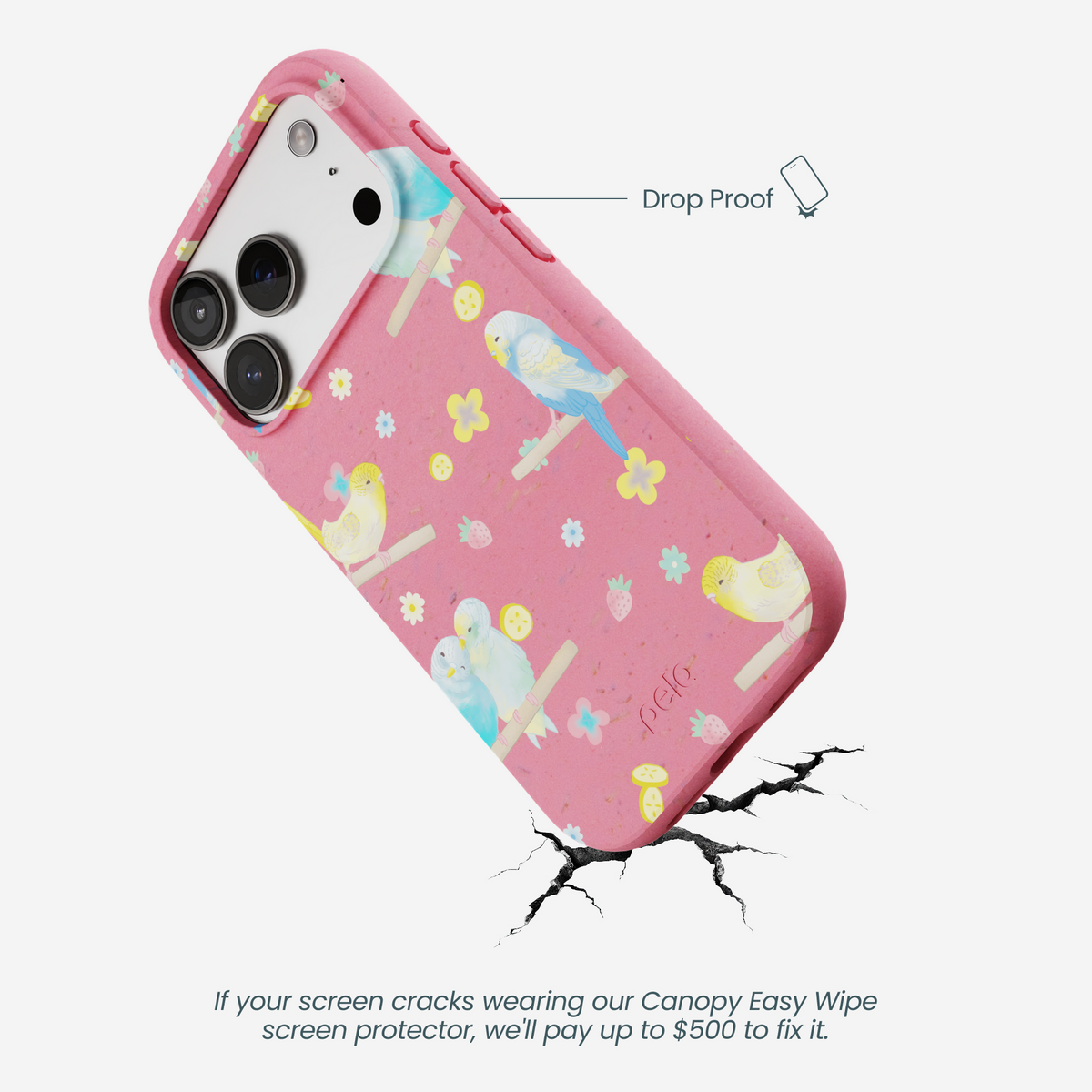 Bubblegum Pink Budgie Daydream iPhone 17 Pro Case