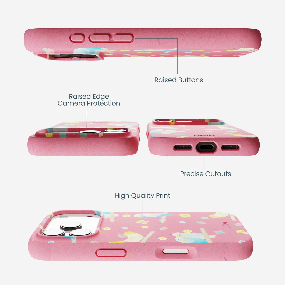 Bubblegum Pink Budgie Daydream iPhone 17 Pro Case
