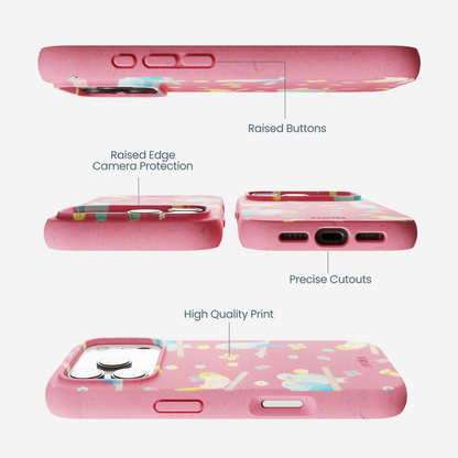 Bubblegum Pink Budgie Daydream iPhone 17 Pro Case