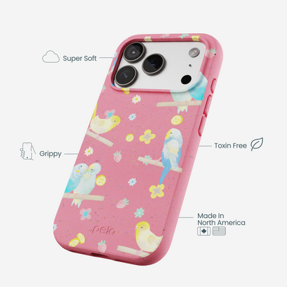 Bubblegum Pink Budgie Daydream iPhone 17 Pro Case