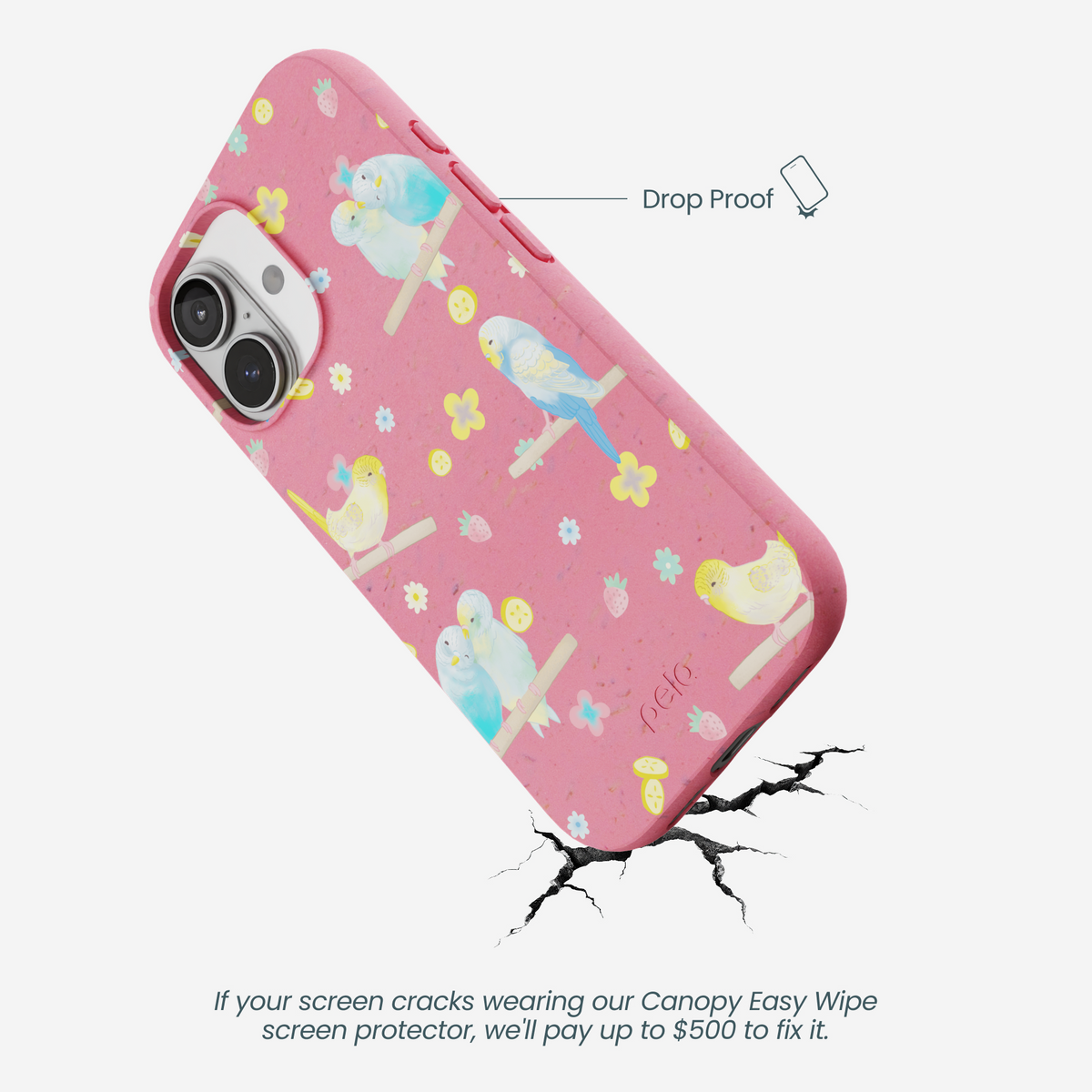 Bubblegum Pink Budgie Daydream iPhone 17 Case