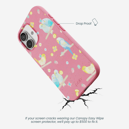 Bubblegum Pink Budgie Daydream iPhone 17 Case
