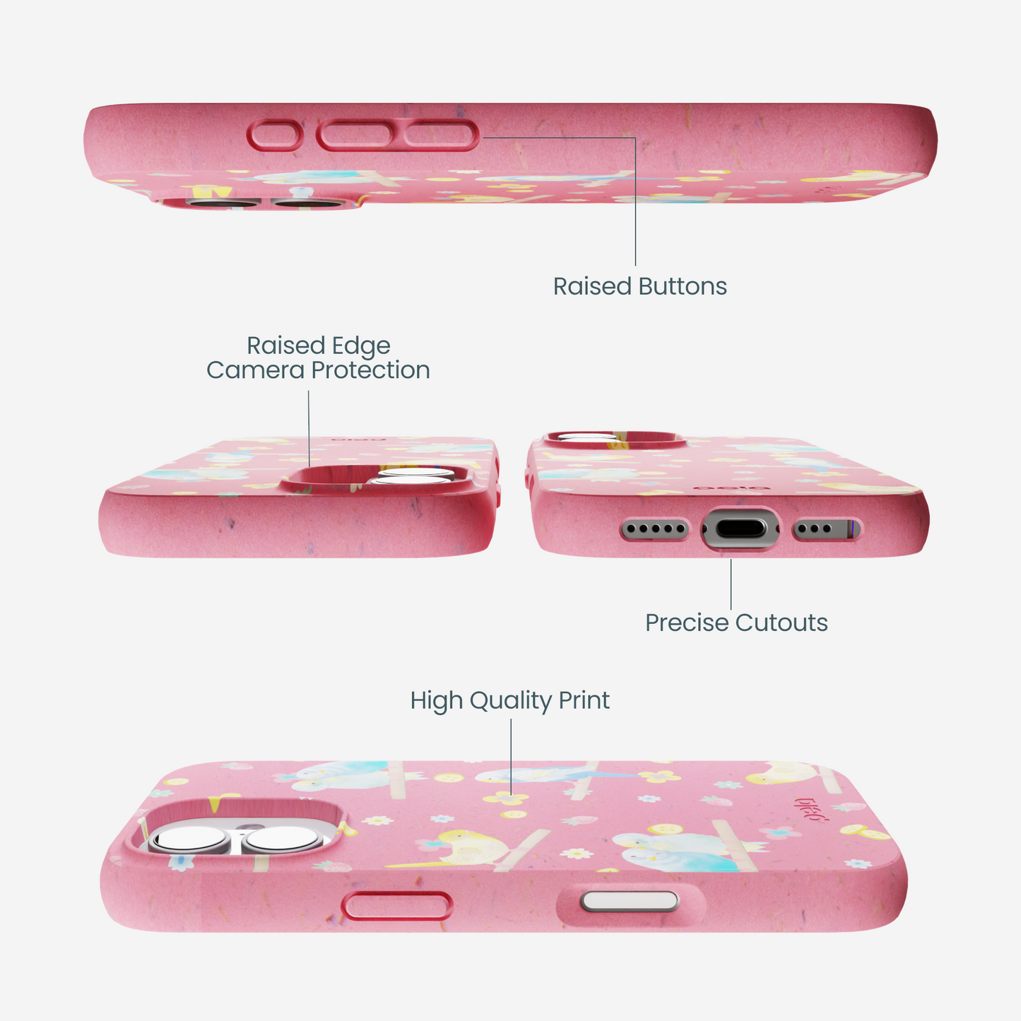 Bubblegum Pink Budgie Daydream iPhone 17 Case