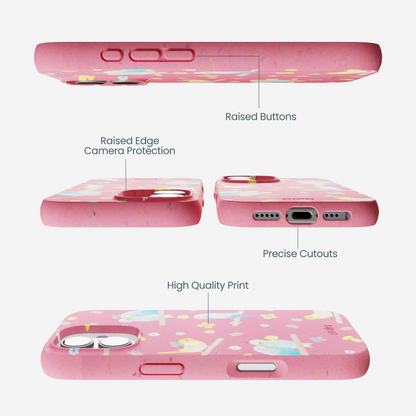 Bubblegum Pink Budgie Daydream iPhone 17 Case