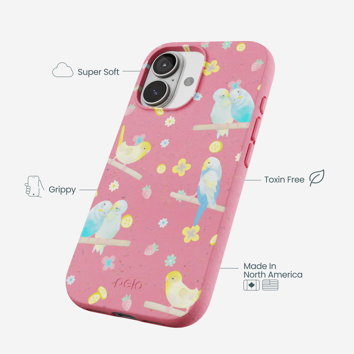 Bubblegum Pink Budgie Daydream iPhone 17 Case