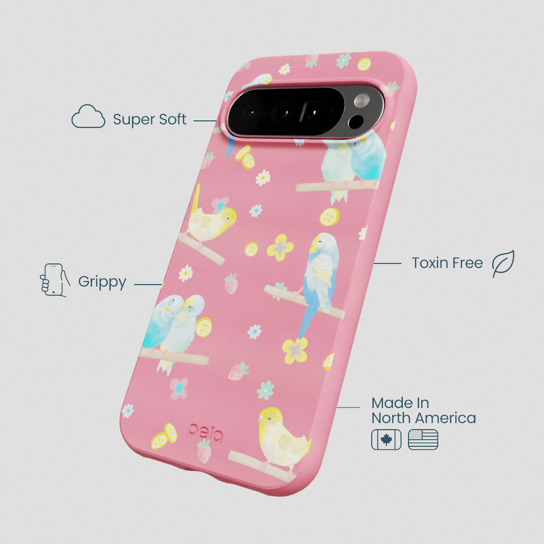Bubblegum Pink Budgie Daydream Google Pixel 10 Pro XL Case