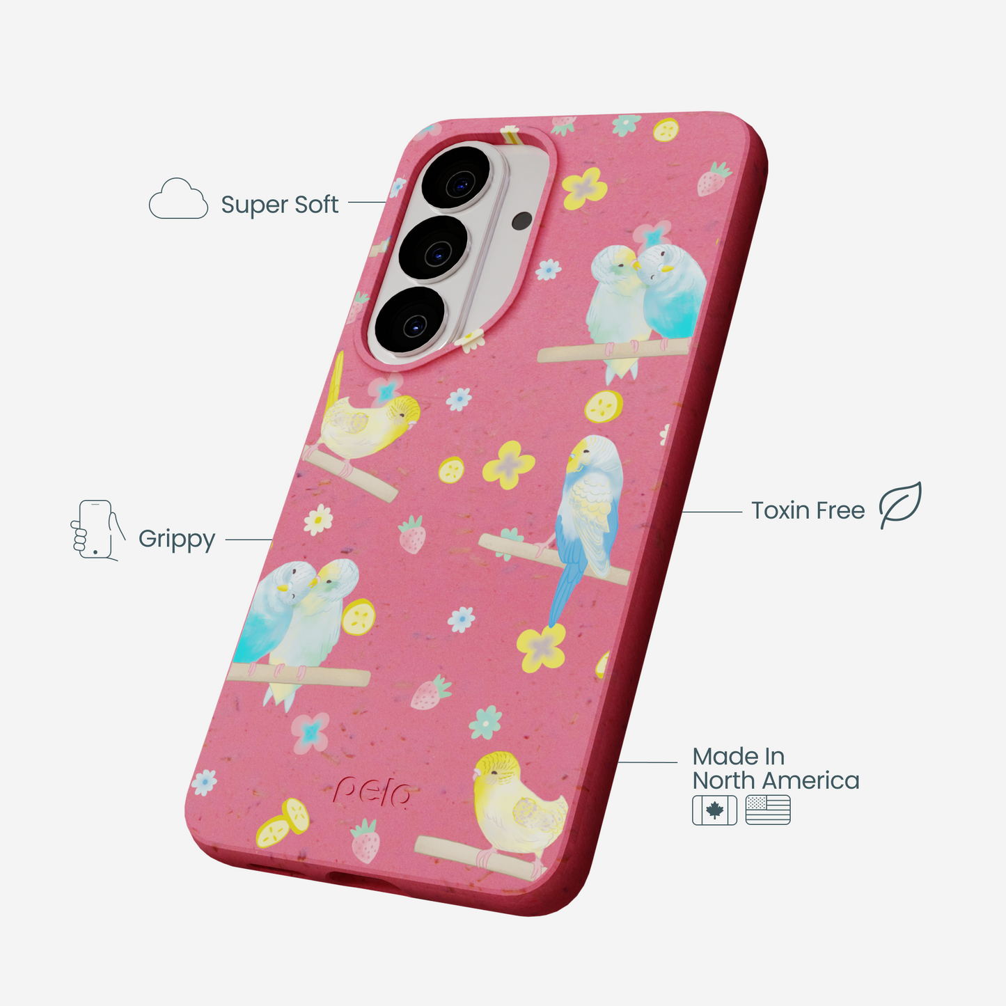 Bubblegum Pink Budgie Daydream Samsung Galaxy S26 Case