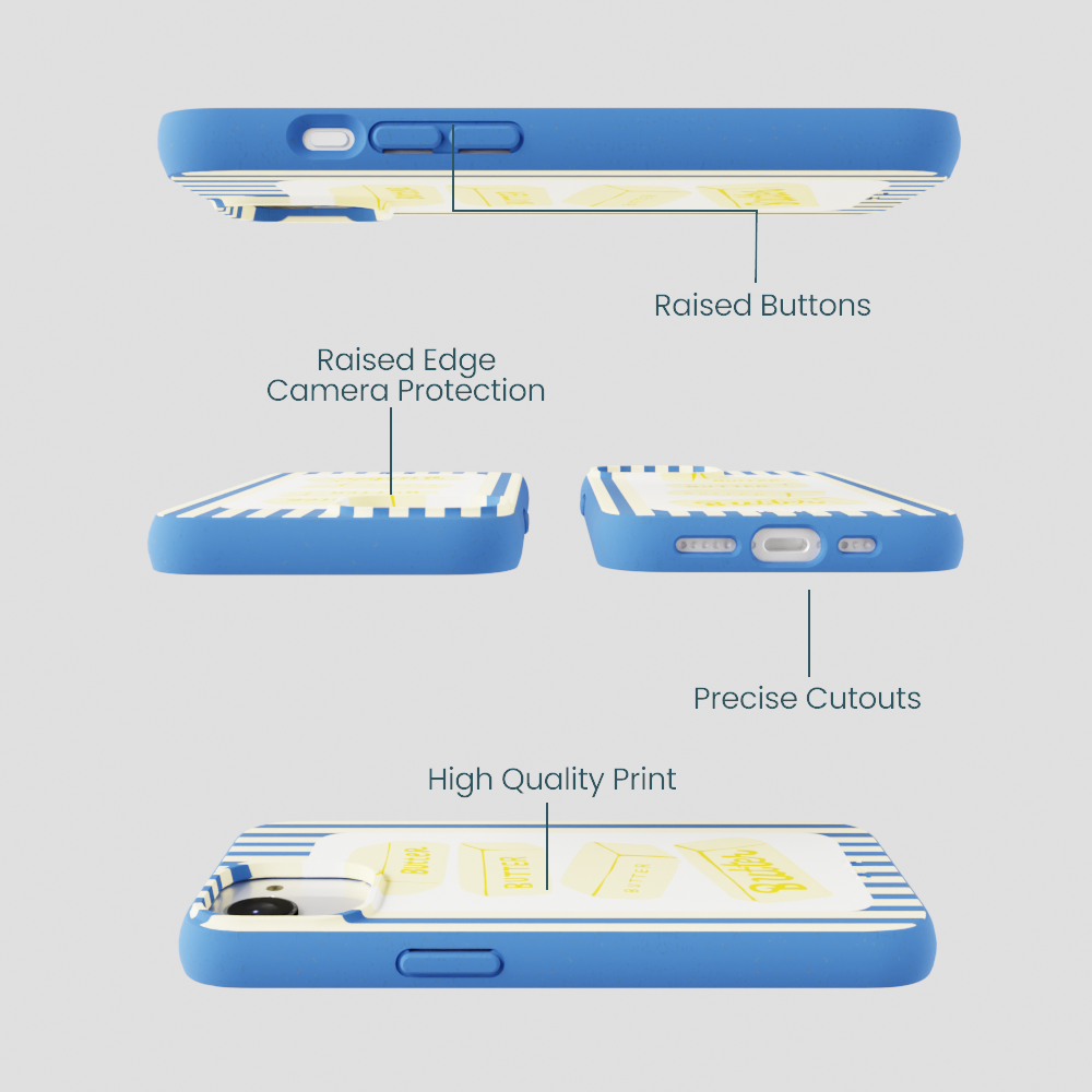 Electric Blue Butter Bars iPhone 16e/17e Case