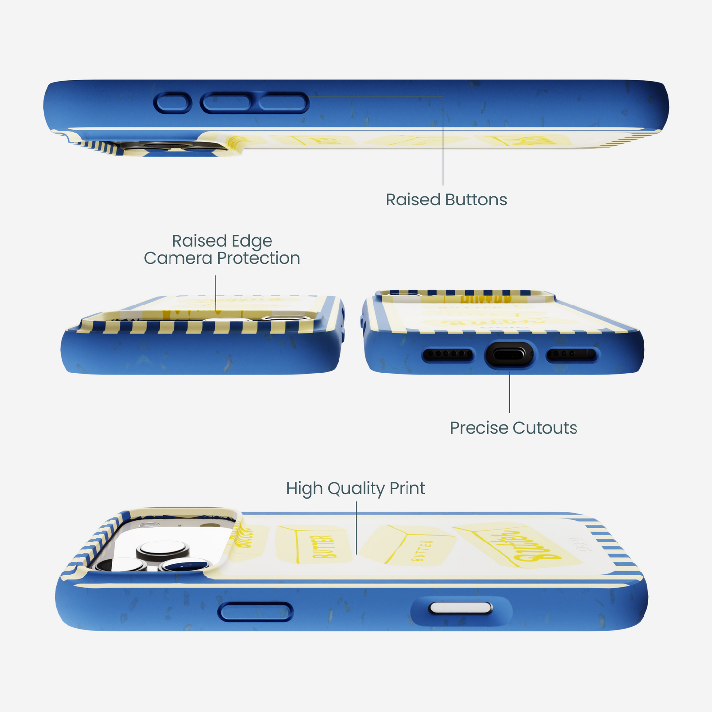 Electric Blue Butter Bars iPhone 17 Pro Max Case