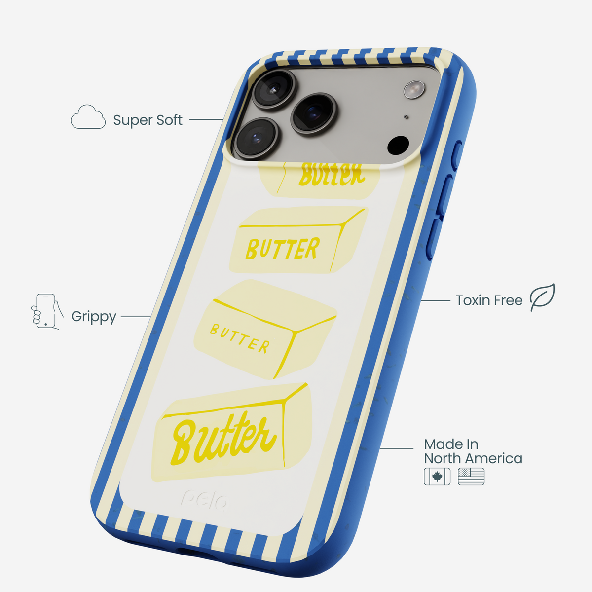 Electric Blue Butter Bars iPhone 17 Pro Max Case