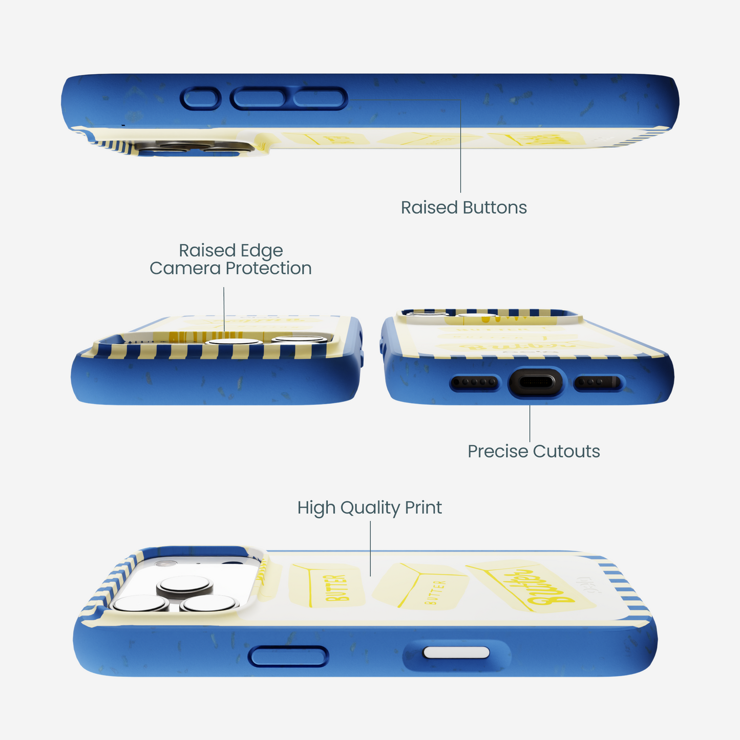 Electric Blue Butter Bars iPhone 17 Pro Case