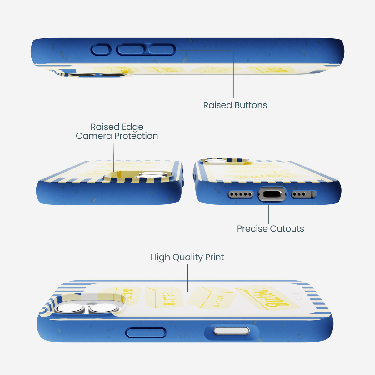 Electric Blue Butter Bars iPhone 17 Case
