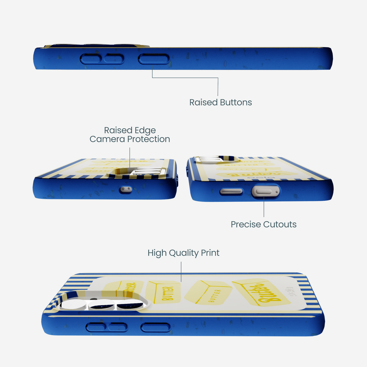 Electric Blue Butter Bars Samsung Galaxy S26 Case
