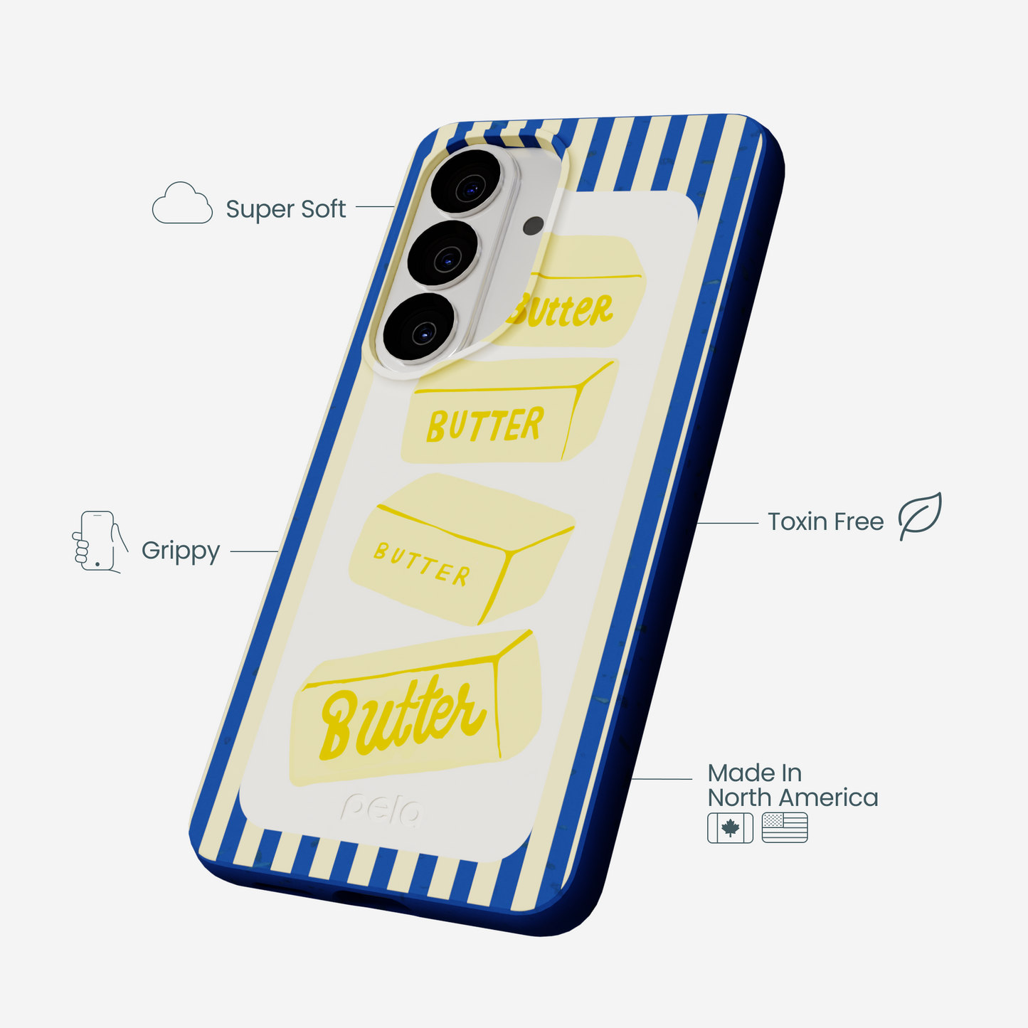 Electric Blue Butter Bars Samsung Galaxy S26 Case