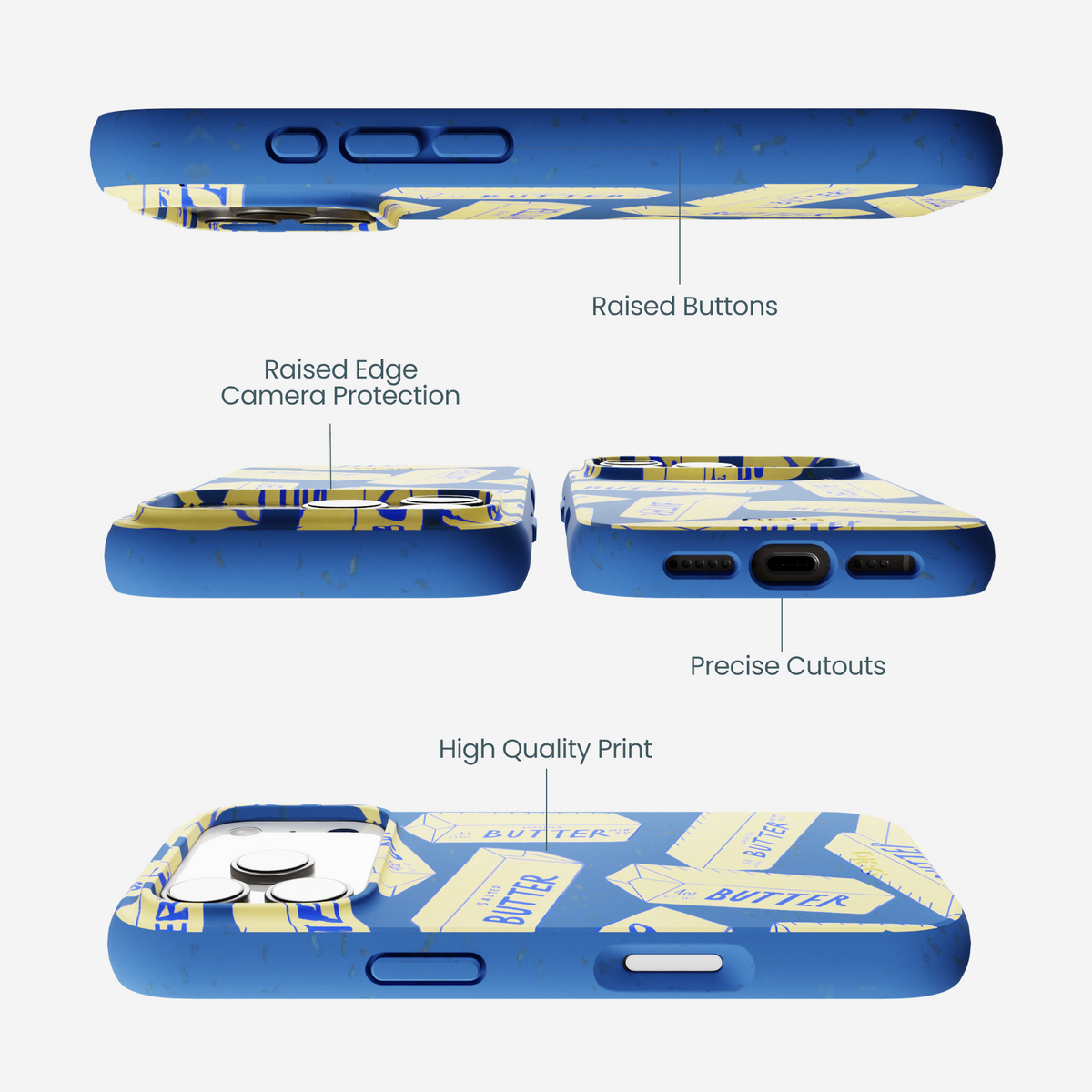 Electric Blue Butter Love iPhone 17 Pro Case