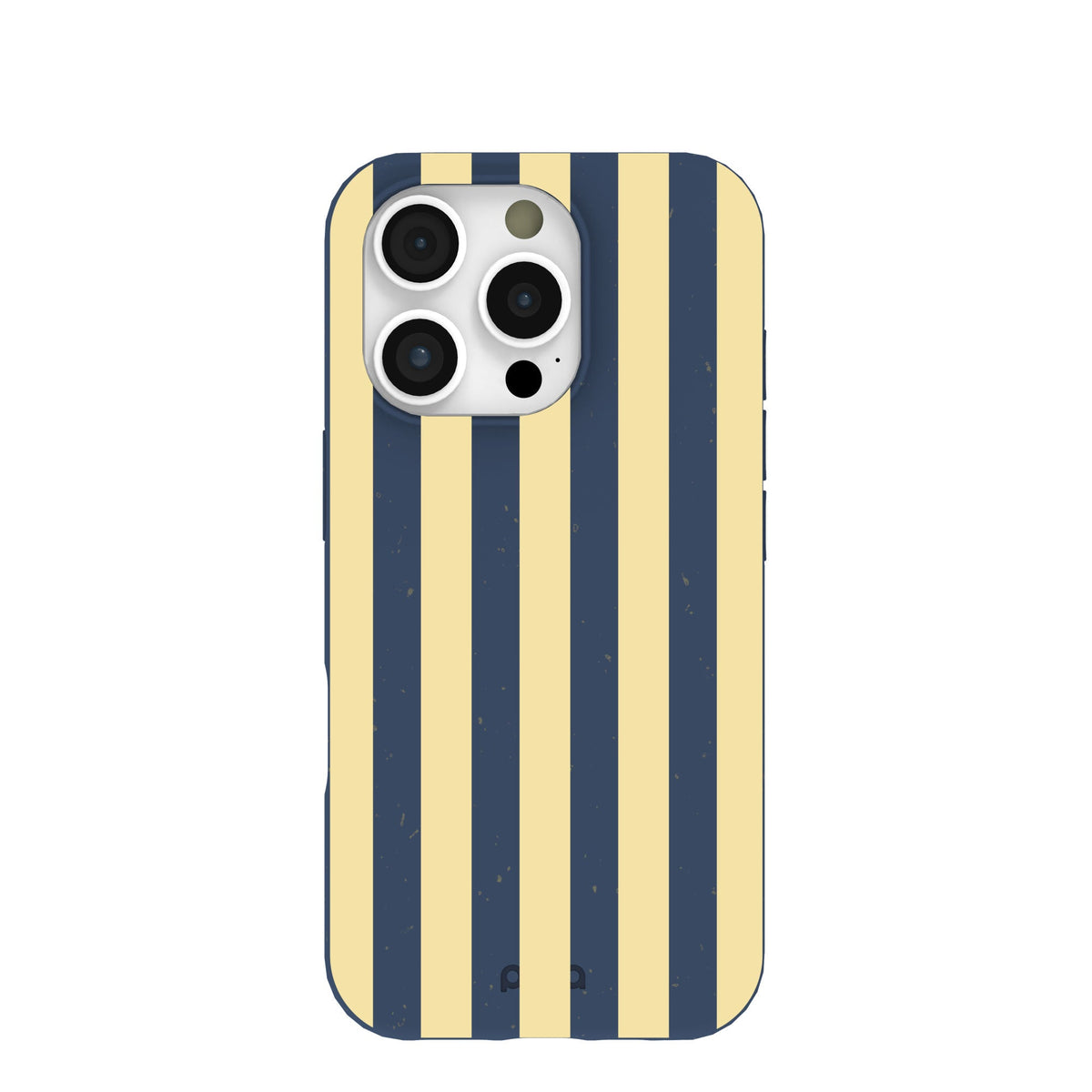 Navy Blue Butter Yellow Stripes iPhone 16 Pro Case