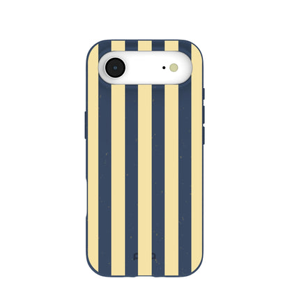 Navy Blue Butter Yellow Stripes iPhone Air Case