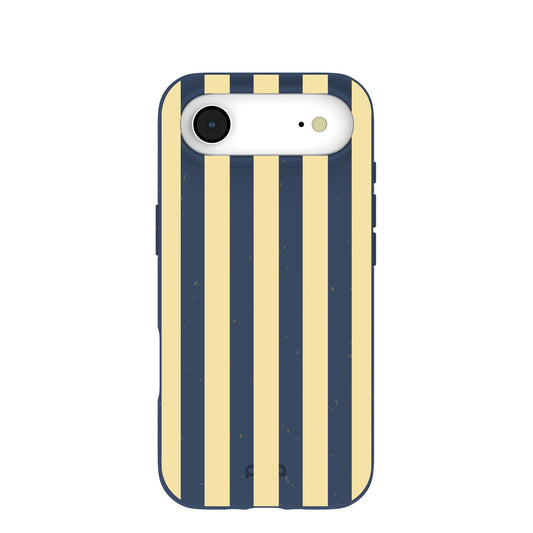 Navy Blue Butter Yellow Stripes iPhone Air Case
