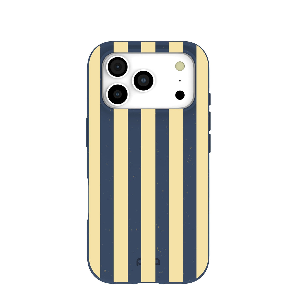 Navy Blue Butter Yellow Stripes iPhone 17 Pro Case