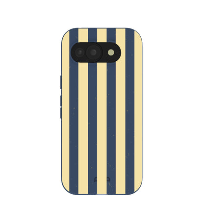 Navy Blue Butter Yellow Stripes Google Pixel 10a Case