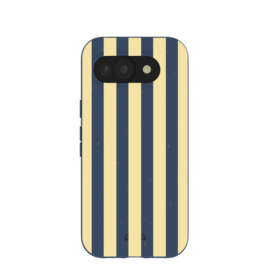 Navy Blue Butter Yellow Stripes Google Pixel 10a Case