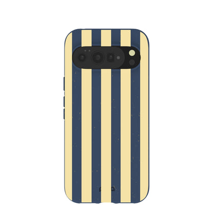Navy Blue Butter Yellow Stripes Google Pixel 10 Pro XL Case