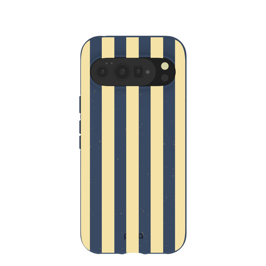 Navy Blue Butter Yellow Stripes Google Pixel 10 Pro XL Case