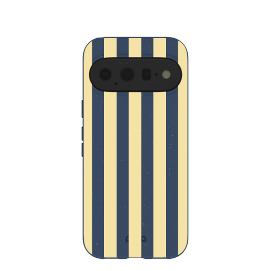 Navy Blue Butter Yellow Stripes Google Pixel 11 Case