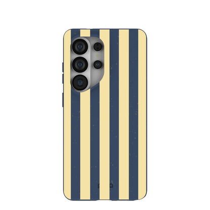 Navy Blue Butter Yellow Stripes Samsung Galaxy S26 Ultra Case