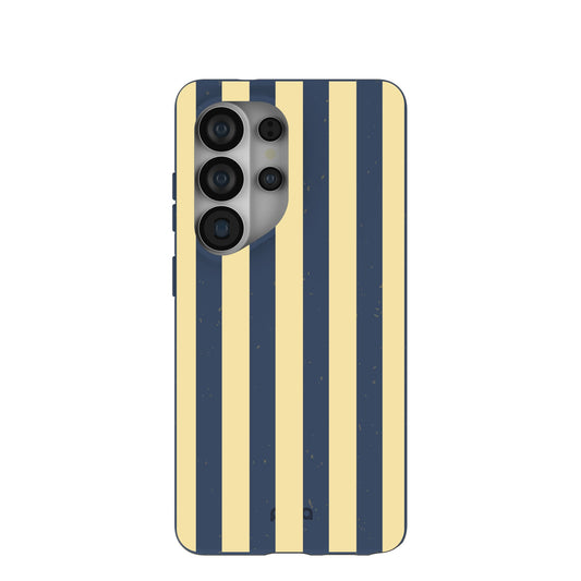 Navy Blue Butter Yellow Stripes Samsung Galaxy S26 Ultra Case