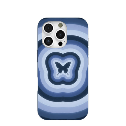 Navy Blue Butterfly Wavelength iPhone 16 Pro Case