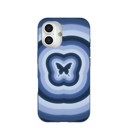 Navy Blue Butterfly Wavelength iPhone 16 Case