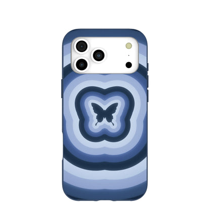 Navy Blue Butterfly Wavelength iPhone 17 Pro Max Case