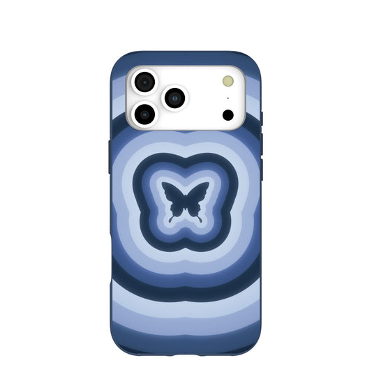 Navy Blue Butterfly Wavelength iPhone 17 Pro Max Case