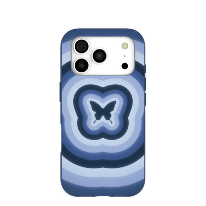 Navy Blue Butterfly Wavelength iPhone 17 Pro Case