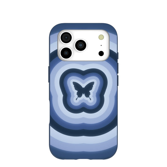 Navy Blue Butterfly Wavelength iPhone 17 Pro Case