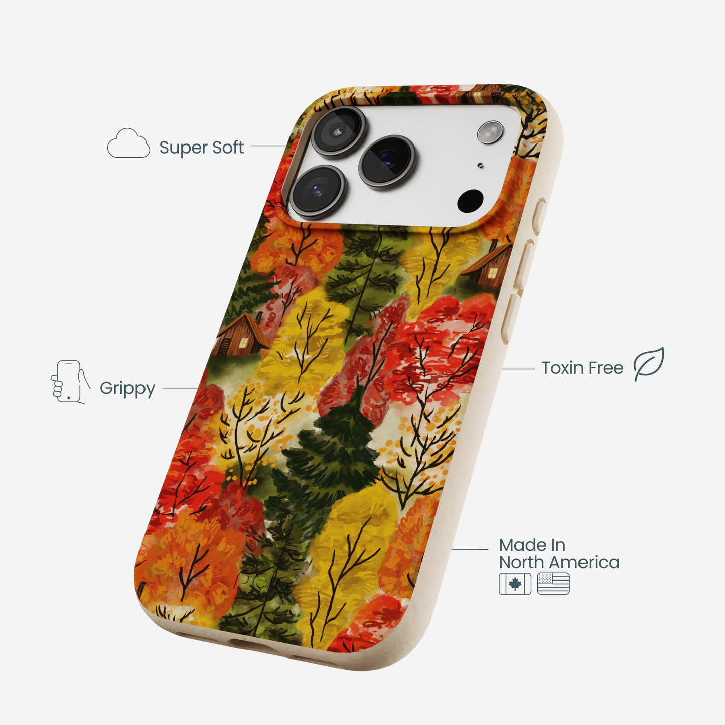 Seashell Cabins in the Woods iPhone 17 Pro Case
