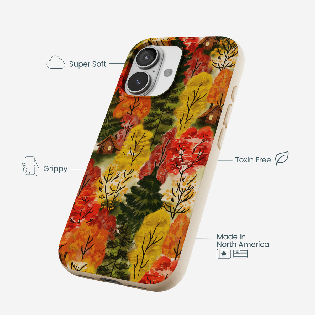 Seashell Cabins in the Woods iPhone 17 Case