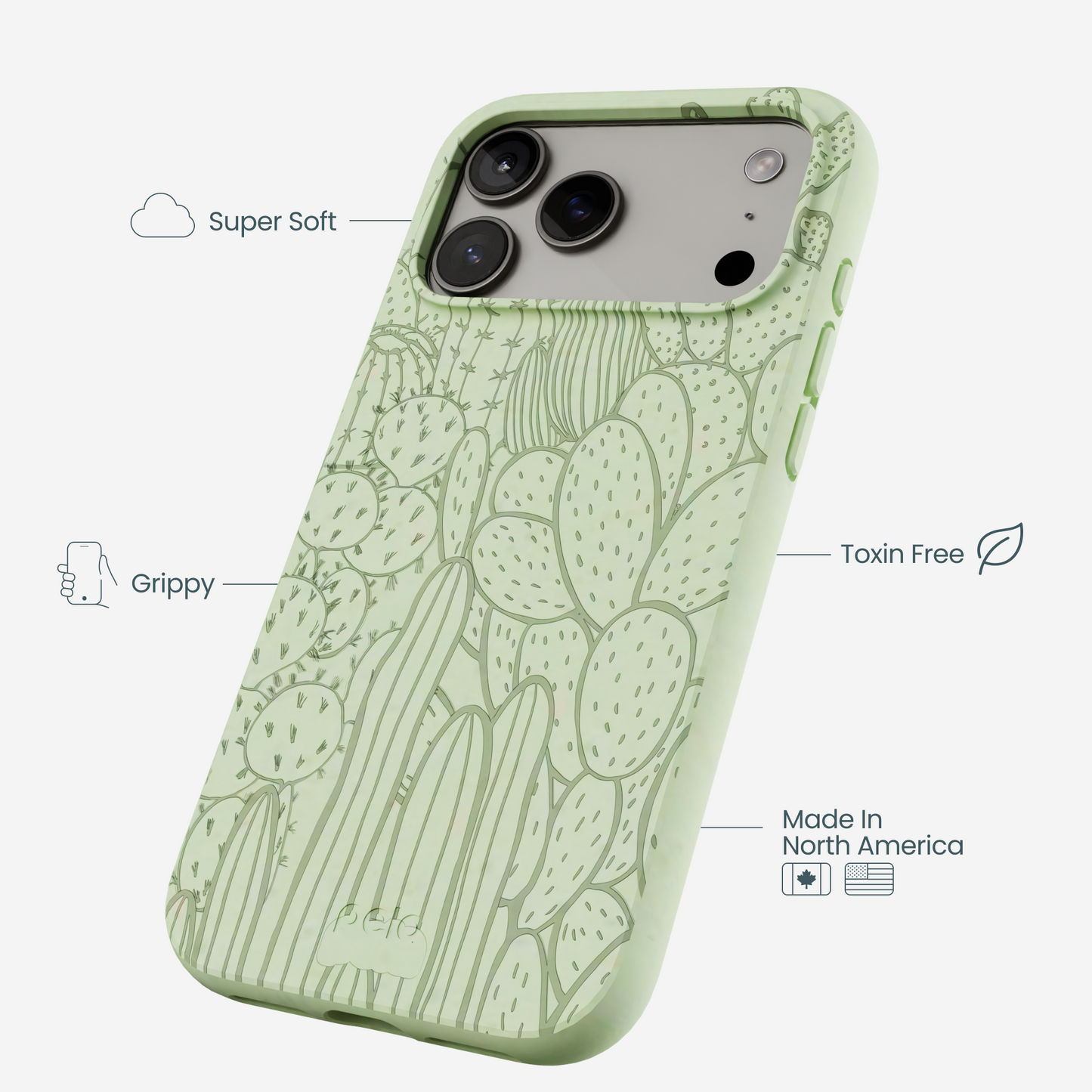 Sage Green Cacti iPhone 17 Pro Max Case